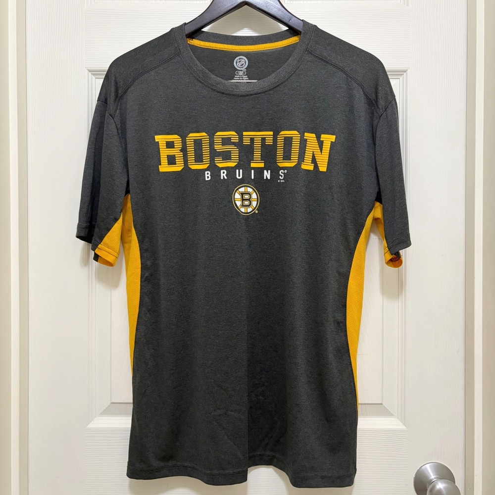 NHL Boston Bruins Athletic Shirt Large Performance Ice Hockey Fan Gym Active